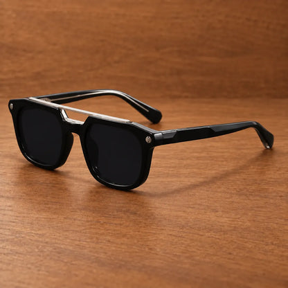 Double-Bridge Square Sunglasses