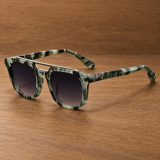 Double-Bridge Square Sunglasses