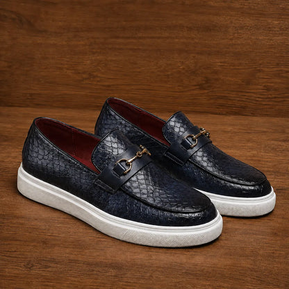Embossed Strap Loafers