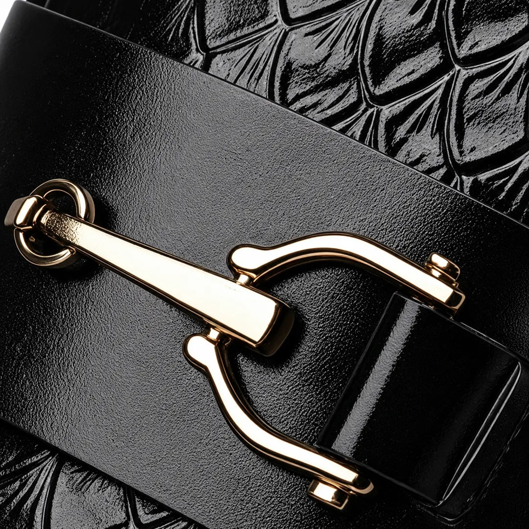 Embossed Strap Loafers