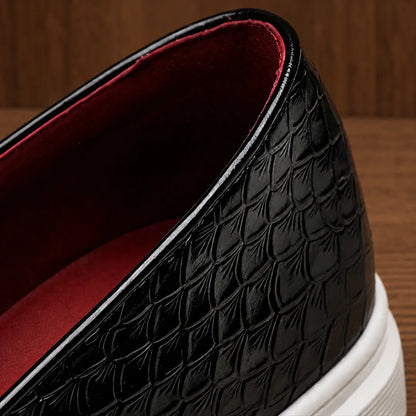 Embossed Strap Loafers