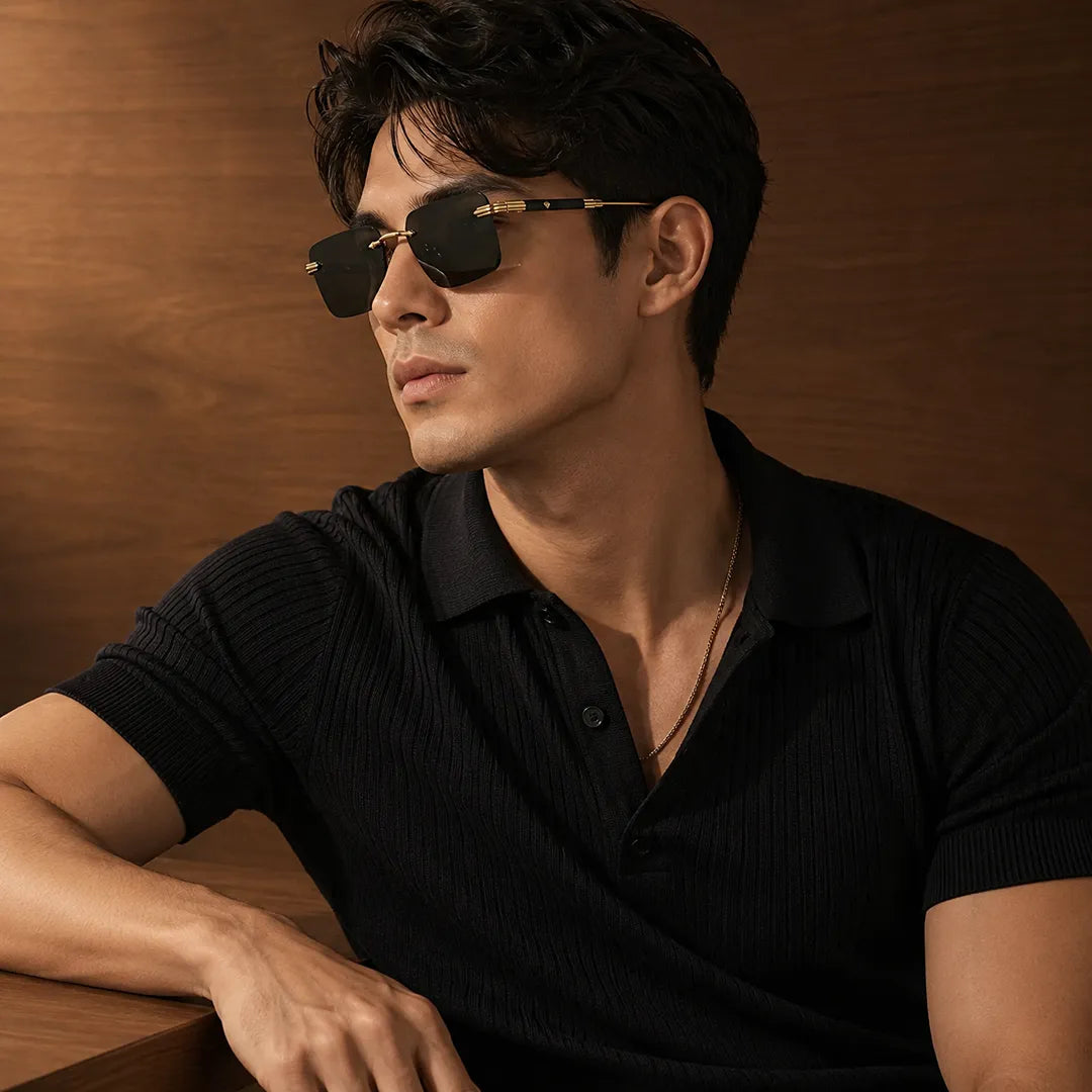 Geometric Rimless Sunglasses