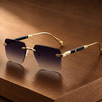 Geometric Rimless Sunglasses