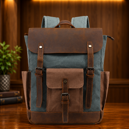 Vintage Leather Travel Backpack