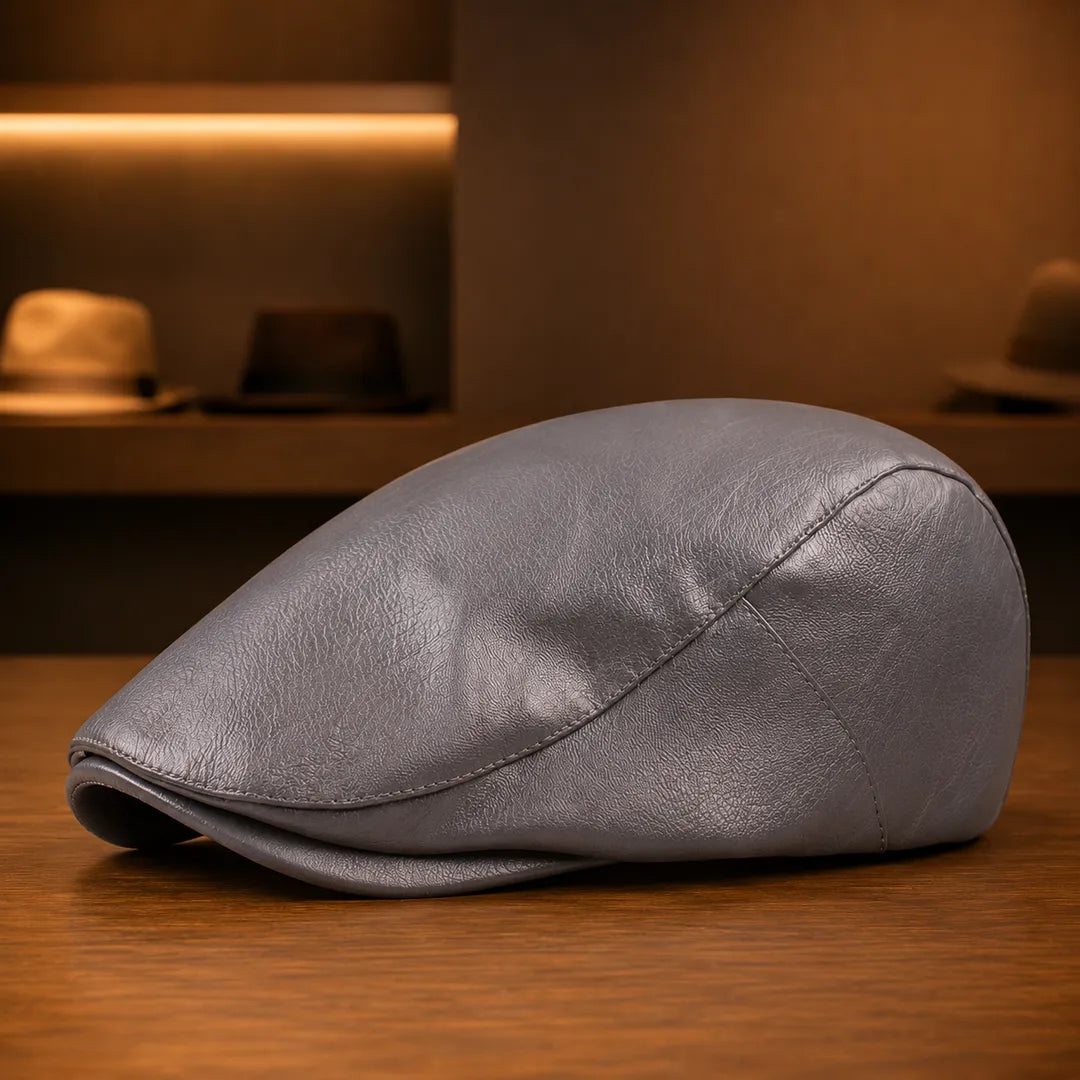 Classic Leather Flat Cap