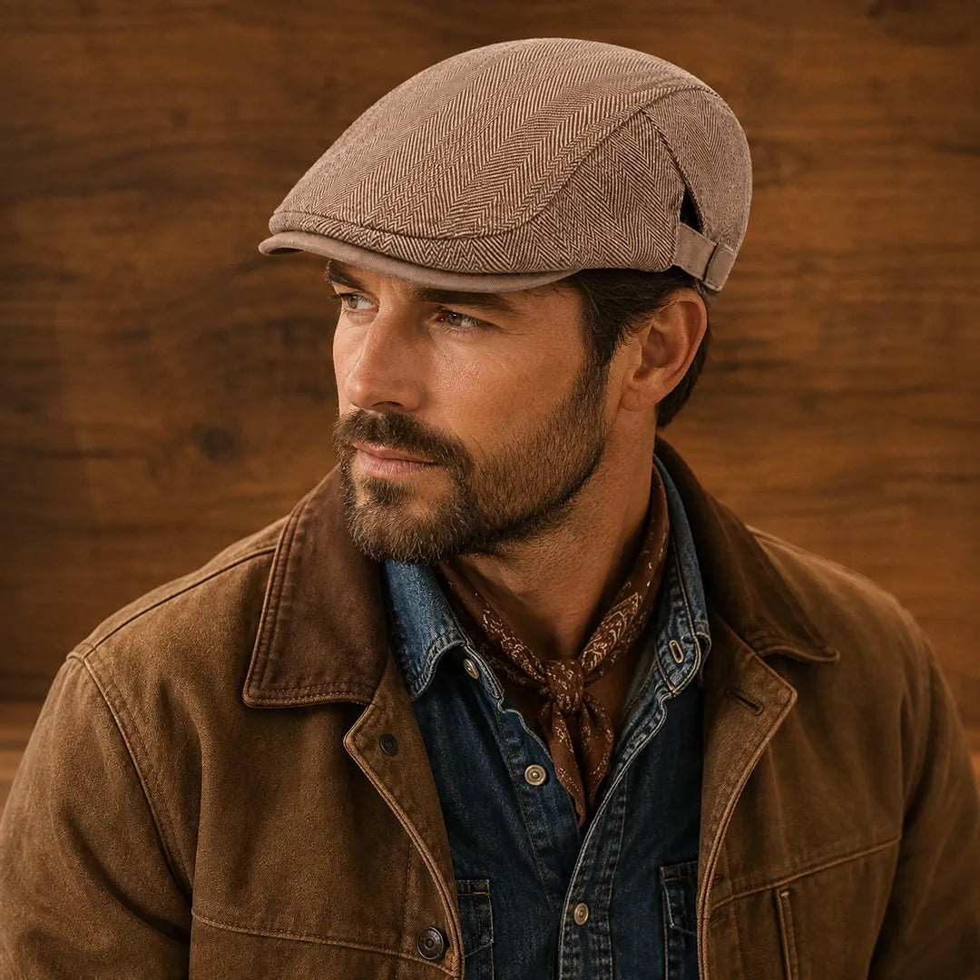 Herringbone Flat Cap