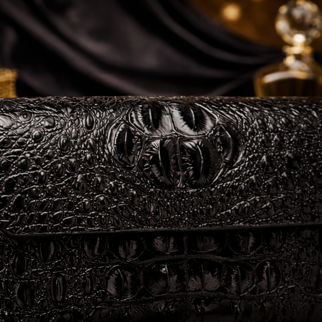 Croc-Textured Luxury Wallet
