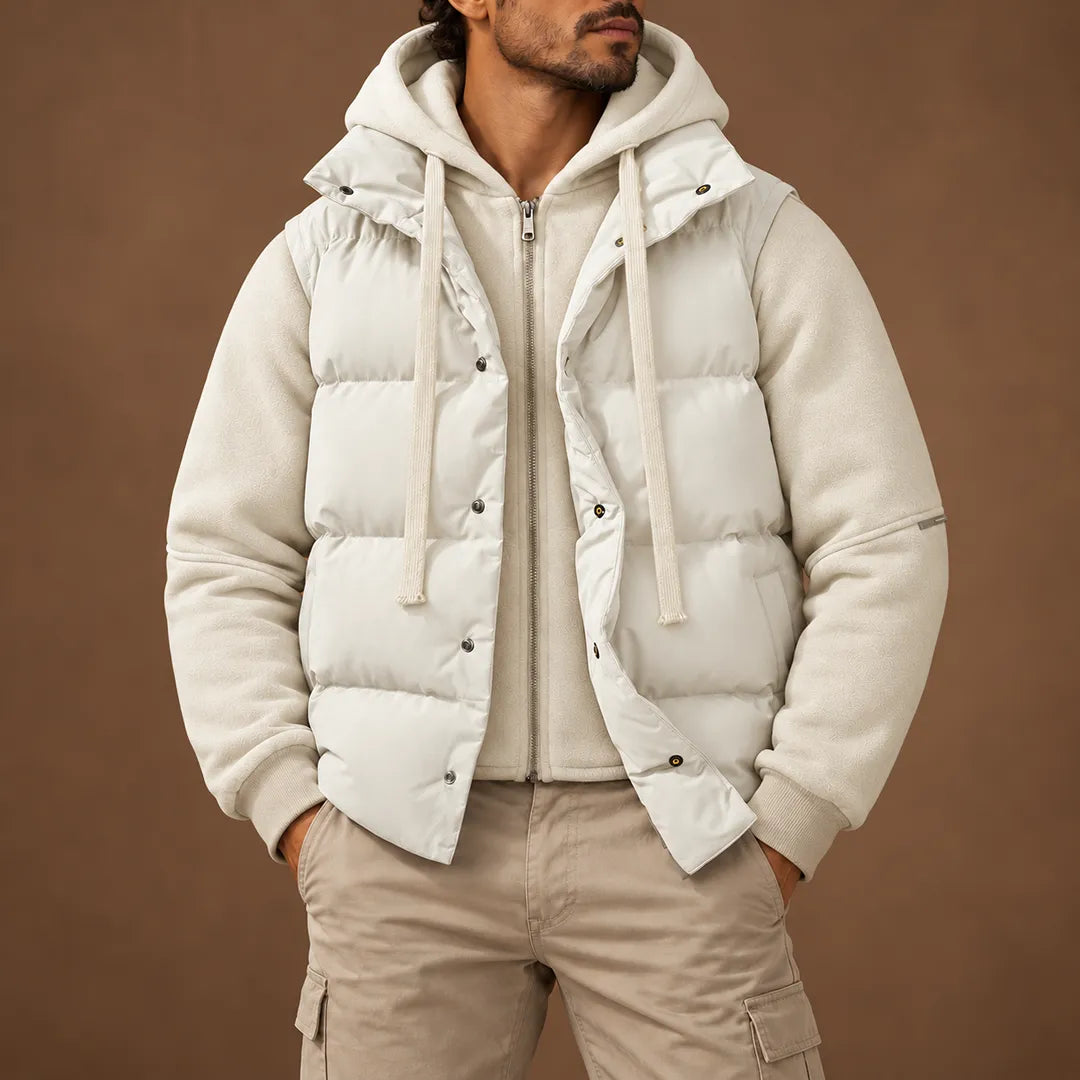 Layered Hooded Puffer Jacket