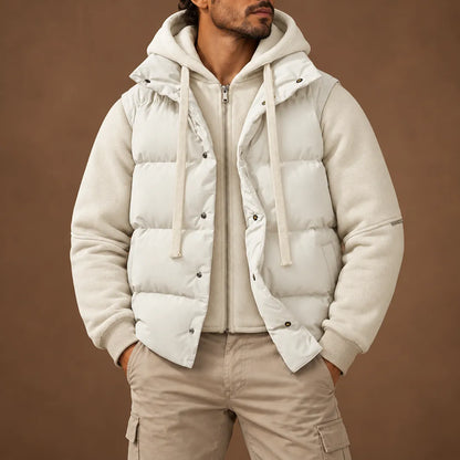 Layered Hooded Puffer Jacket