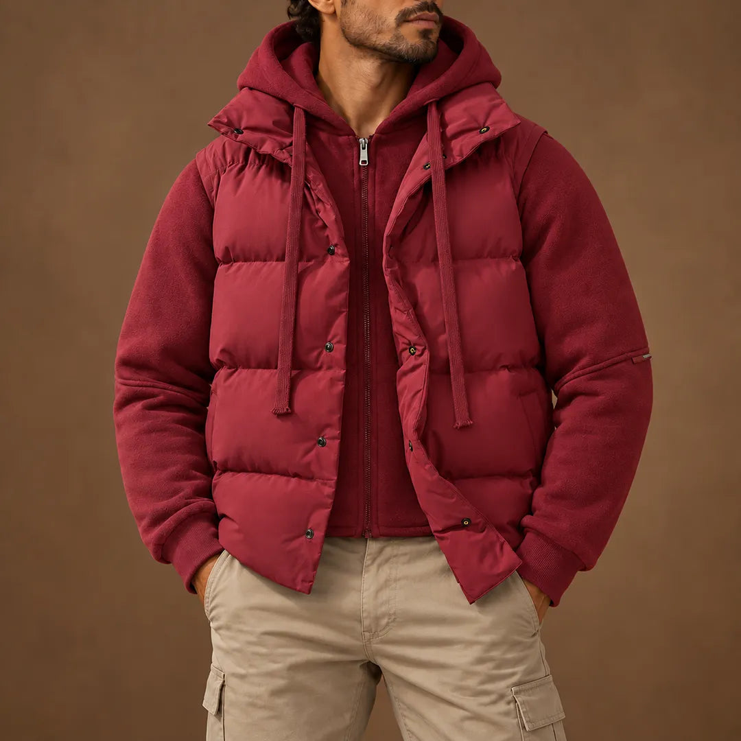 Layered Hooded Puffer Jacket