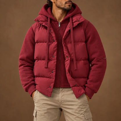 Layered Hooded Puffer Jacket