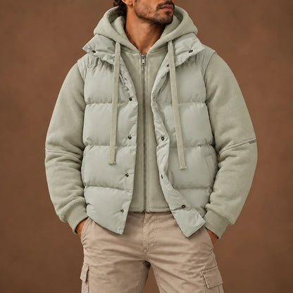 Layered Hooded Puffer Jacket