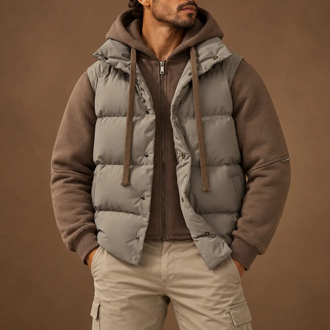Layered Hooded Puffer Jacket