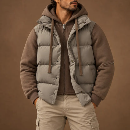 Layered Hooded Puffer Jacket