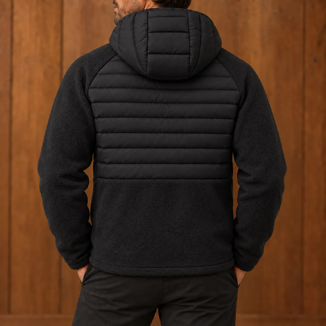 Mixed-Panel Hooded Jacket