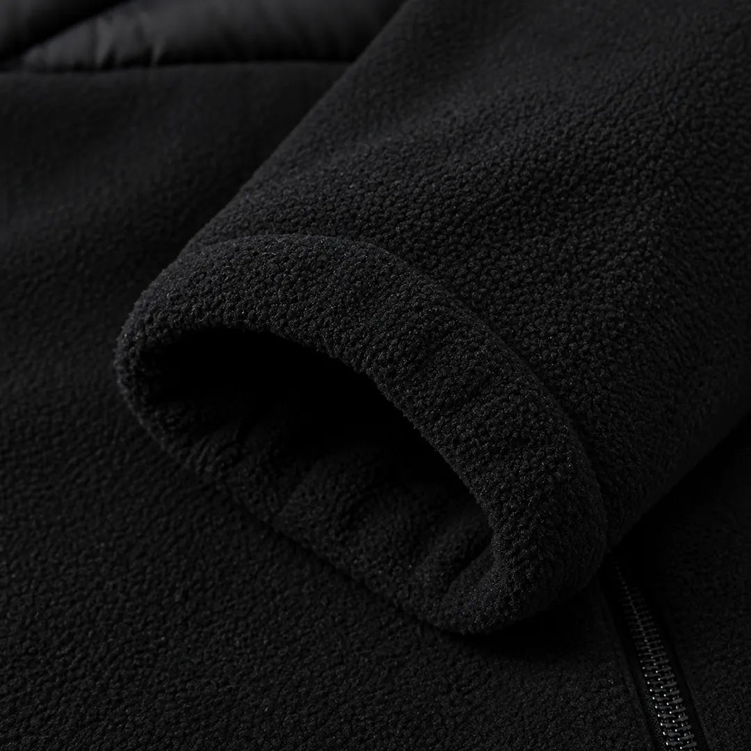 Mixed-Panel Hooded Jacket