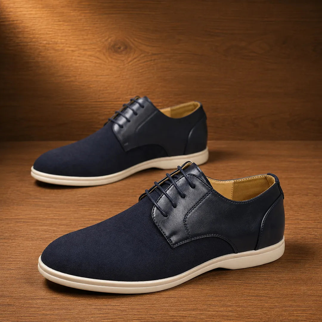 Mixed-Texture Derby Shoes