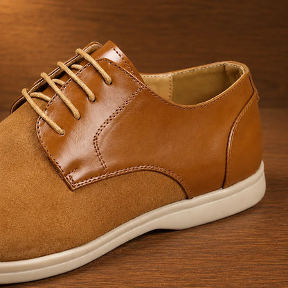 Mixed-Texture Derby Shoes