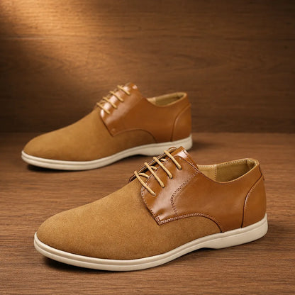Mixed-Texture Derby Shoes