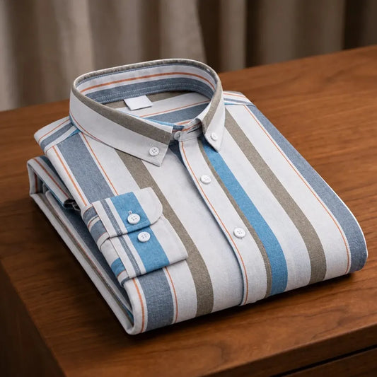 Multi-Stripe Button-Down Shirt