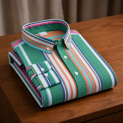 Multi-Stripe Button-Down Shirt