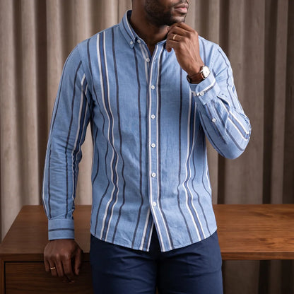 Multi-Stripe Button-Down Shirt