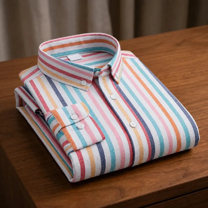 Multi-Stripe Button-Down Shirt