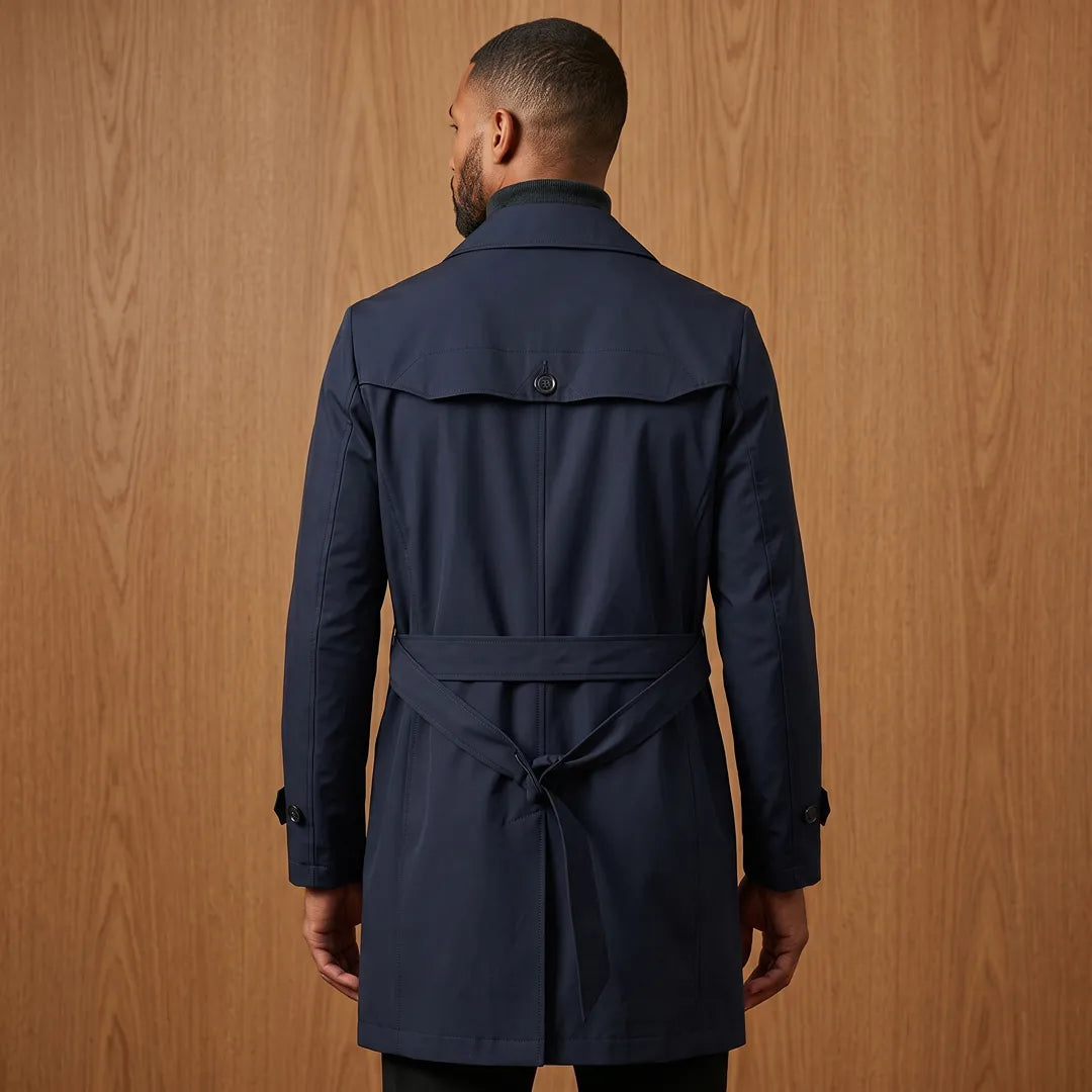 Notched-Lapel Long Coat
