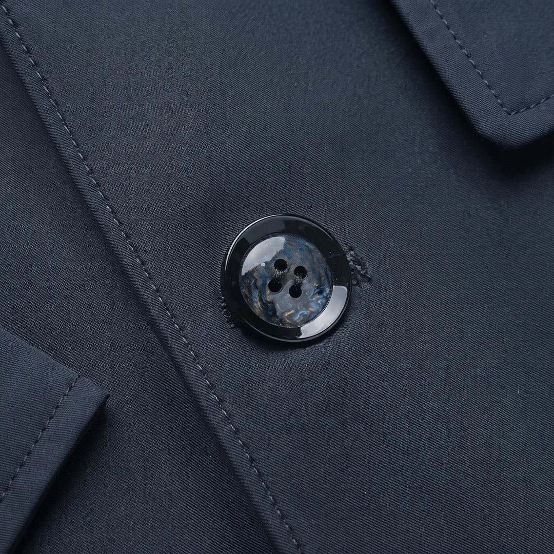 Notched-Lapel Long Coat