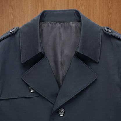 Notched-Lapel Long Coat