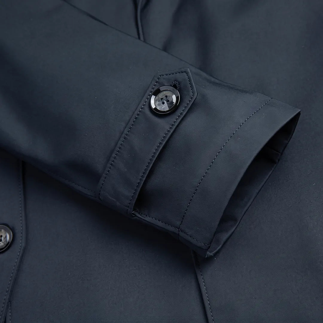 Notched-Lapel Long Coat