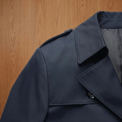 Notched-Lapel Long Coat