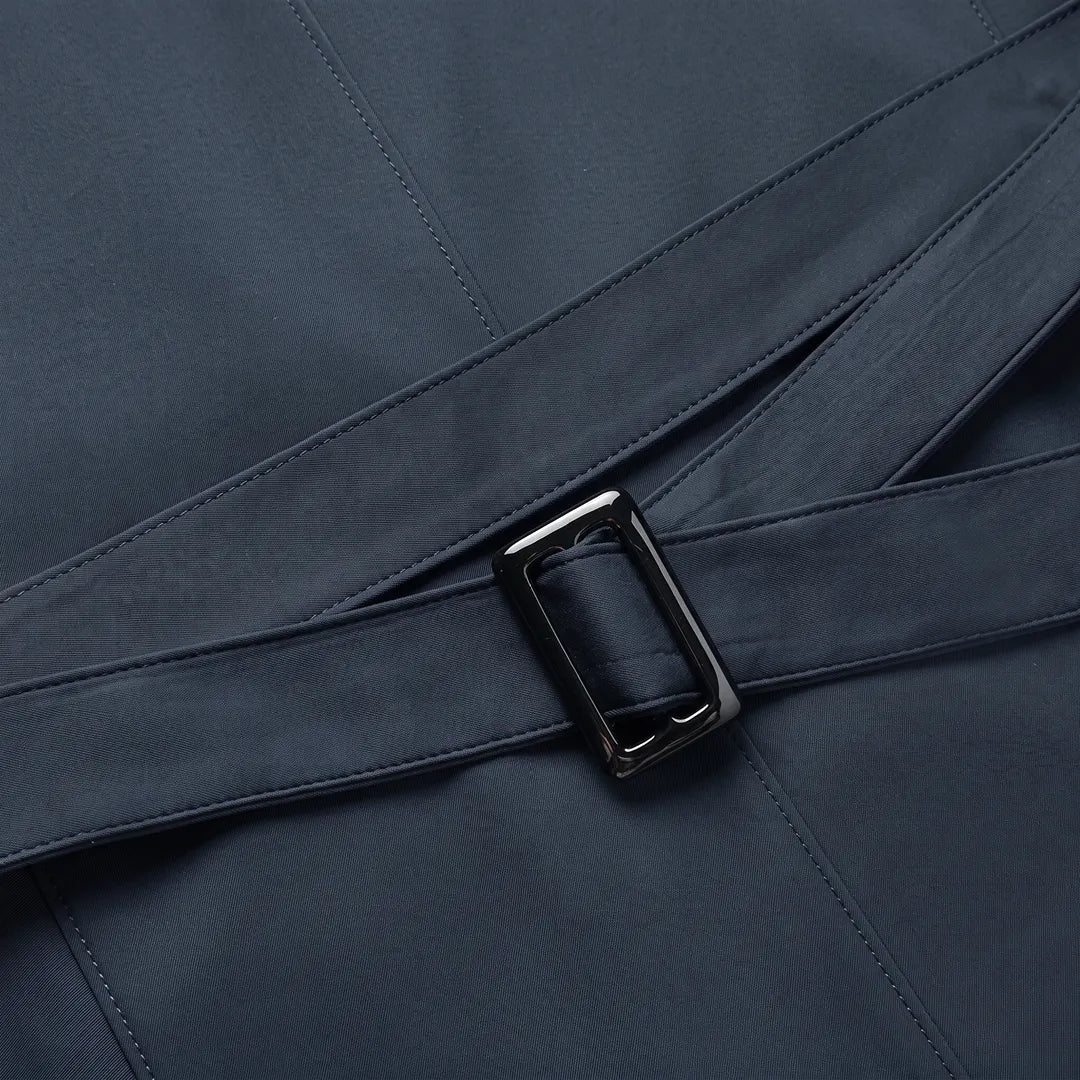 Notched-Lapel Long Coat