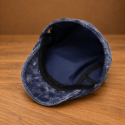 Ribbed Adjustable Flat Cap