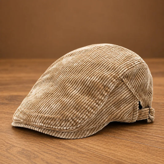 Ribbed Adjustable Flat Cap