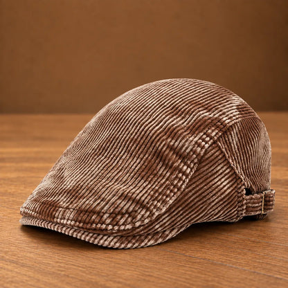 Ribbed Adjustable Flat Cap