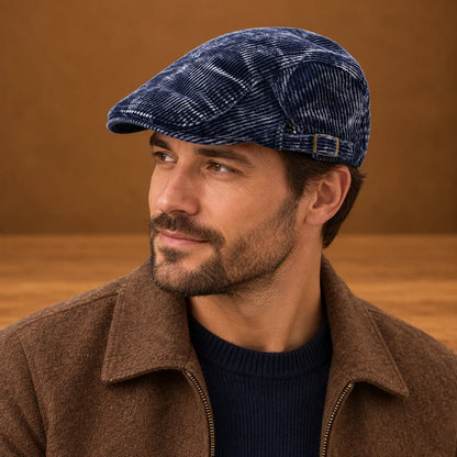 Ribbed Adjustable Flat Cap