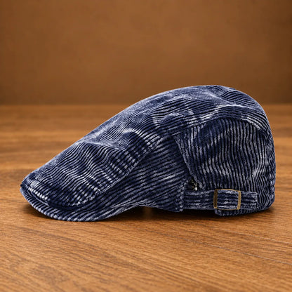 Ribbed Adjustable Flat Cap