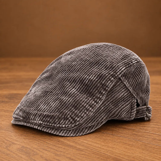 Ribbed Adjustable Flat Cap