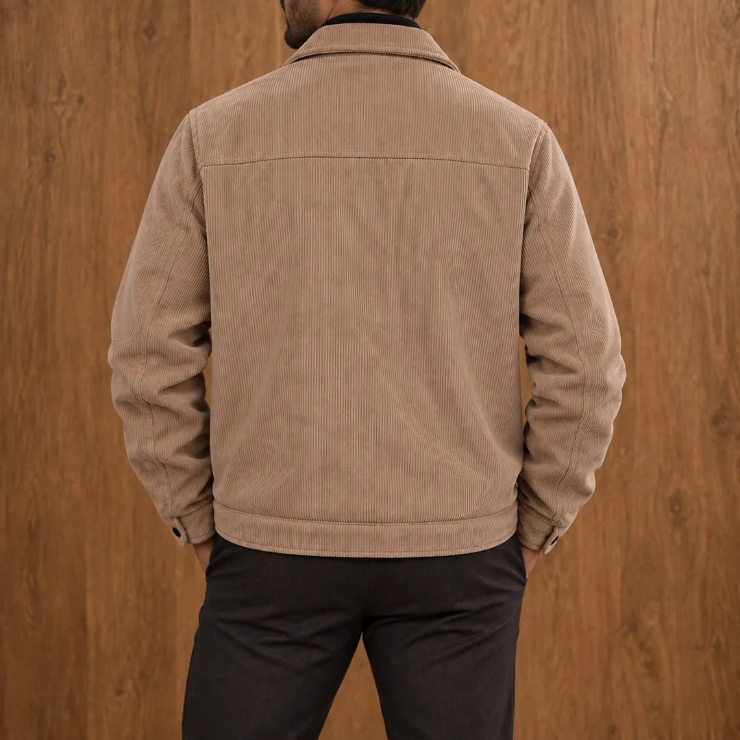 Ribbed Snap Casual Jacket