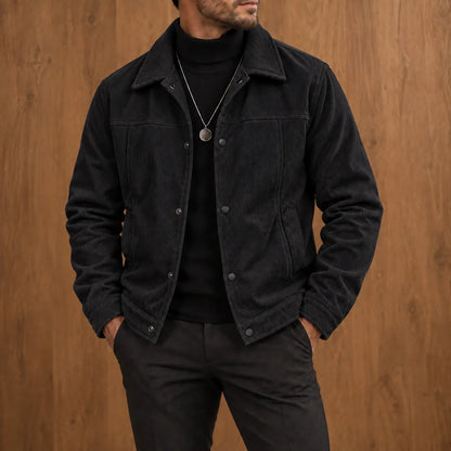 Ribbed Snap Casual Jacket