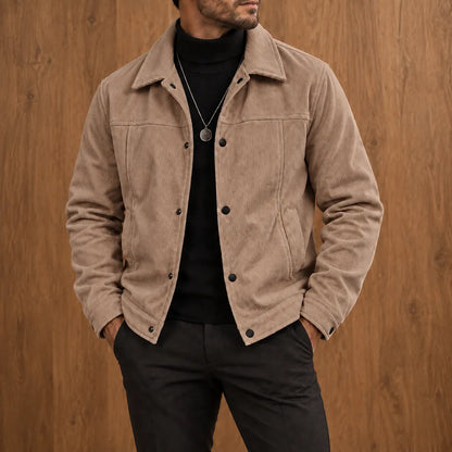 Ribbed Snap Casual Jacket