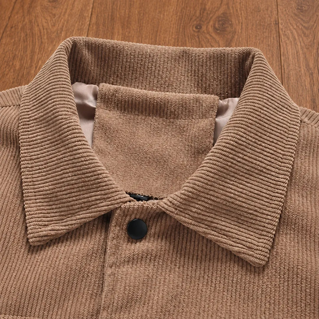 Ribbed Snap Casual Jacket