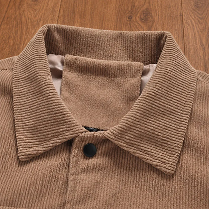 Ribbed Snap Casual Jacket