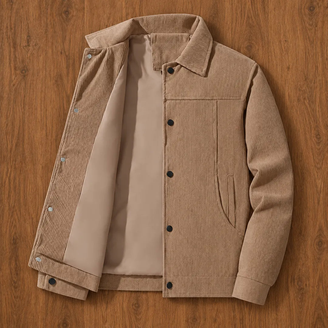 Ribbed Snap Casual Jacket