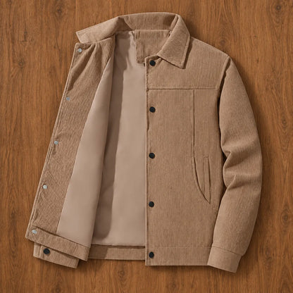 Ribbed Snap Casual Jacket