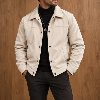 Ribbed Snap Casual Jacket
