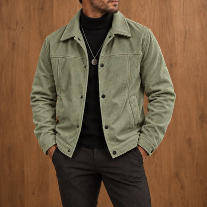 Ribbed Snap Casual Jacket