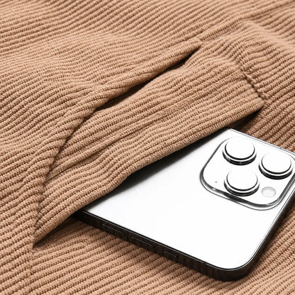 Ribbed Snap Casual Jacket