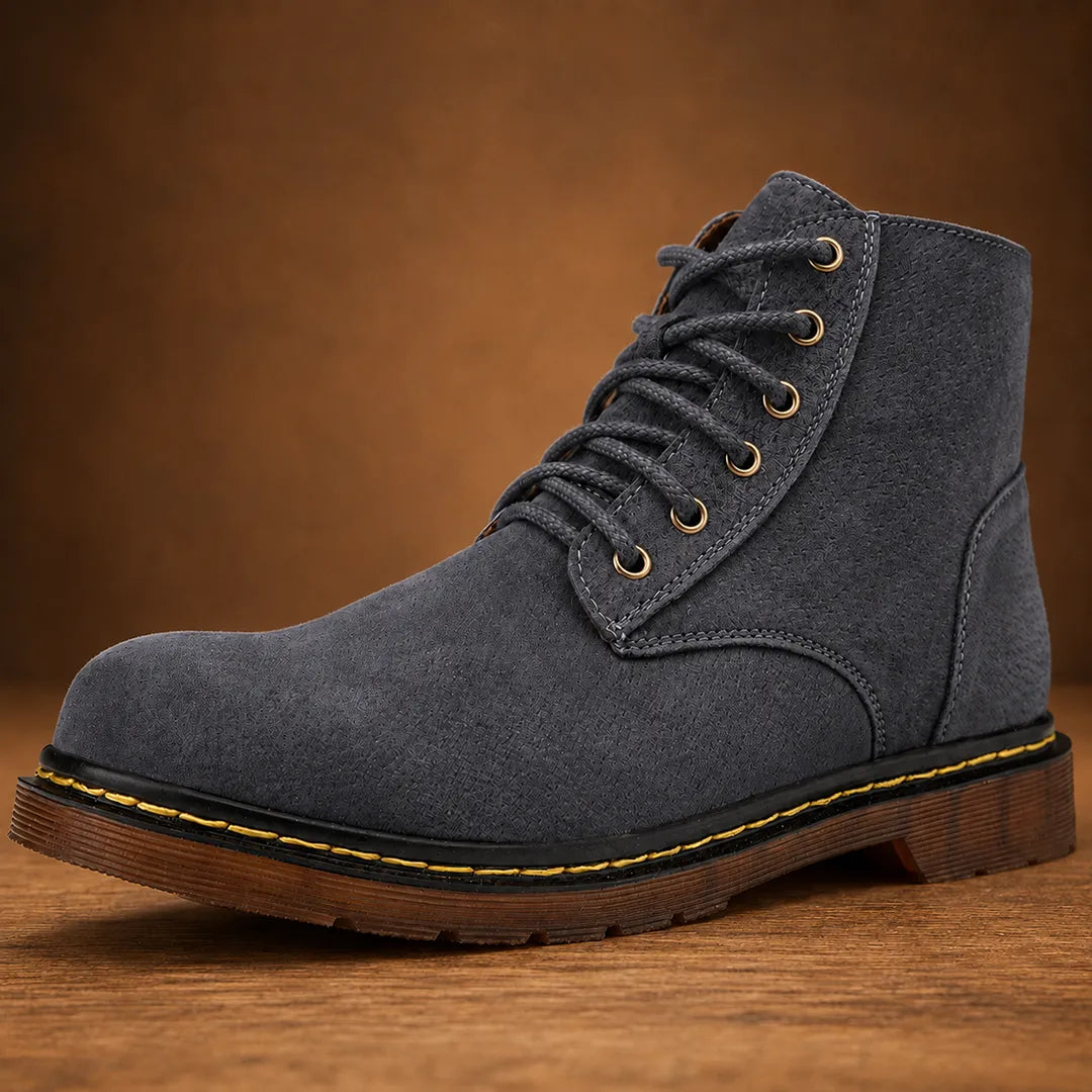 Stitched Lace-Up Boots